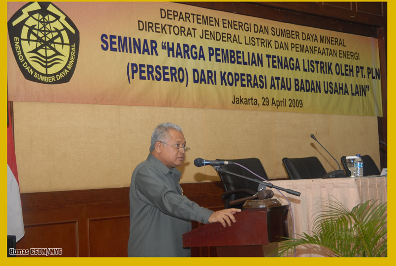 MESDM Sampaikan Pokok Aturan Harga Pembelian Tenaga Listrik dalam Permen ESDM Nomor 05 Tahun 2009